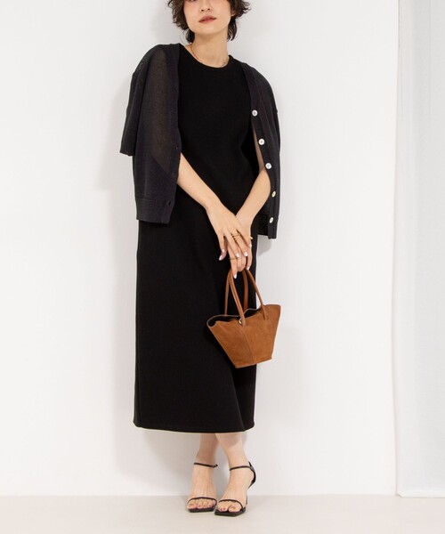 NOLLEY’S（ノーリーズ）の「【MD 二見☆別注】ウォッシャブルダブルフェイスカットワンピース（ワンピース・レディース・ブラック/グレー・38）」の3枚目の写真