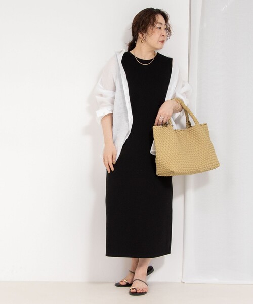 NOLLEY’S（ノーリーズ）の「【MD 二見☆別注】ウォッシャブルダブルフェイスカットワンピース（ワンピース・レディース・ブラック/グレー・38）」の5枚目の写真