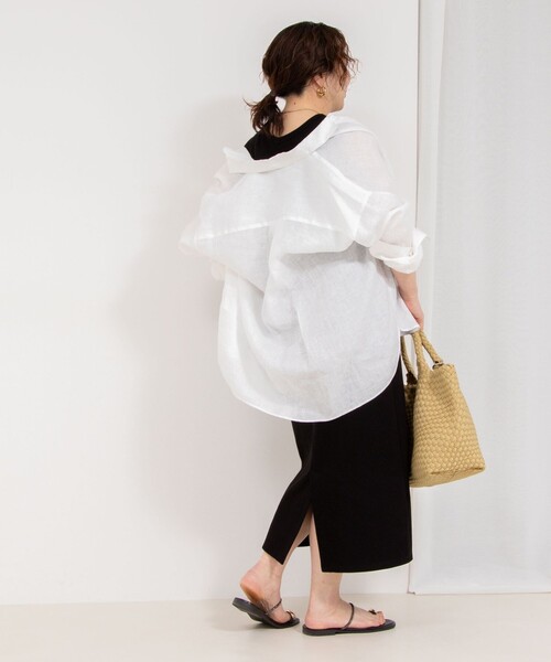 NOLLEY’S（ノーリーズ）の「【MD 二見☆別注】ウォッシャブルダブルフェイスカットワンピース（ワンピース・レディース・ブラック/グレー・38）」の6枚目の写真