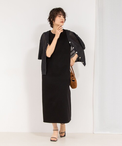 NOLLEY’S（ノーリーズ）の「【MD 二見☆別注】ウォッシャブルダブルフェイスカットワンピース（ワンピース・レディース・ブラック/グレー・38）」の14枚目の写真