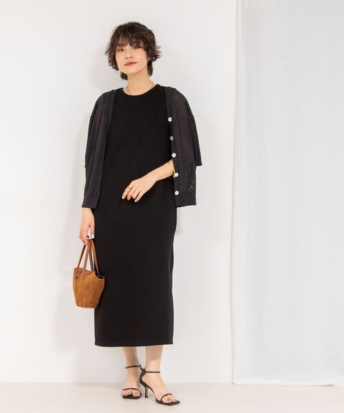 NOLLEY’S（ノーリーズ）の「【MD 二見☆別注】ウォッシャブルダブルフェイスカットワンピース（ワンピース・レディース・ブラック/グレー・38）」の15枚目の写真