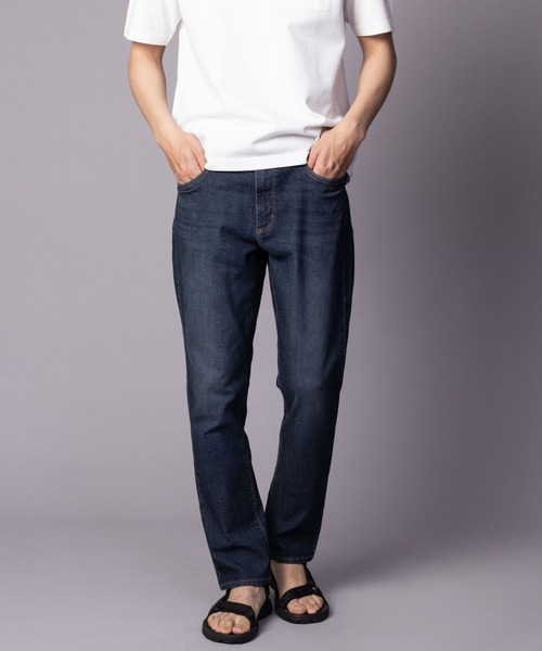 NAVY(ネイビー)の「NAVY SARARI COOLデニムストレートパンツ【冷感 ドライ ストレッチ】(デニムパンツ・メンズ・ワンウォッシュ/ブルー系その他・S/M/L/XL/XXL)」の10枚目の写真