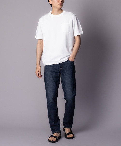 NAVY(ネイビー)の「NAVY SARARI COOLデニムストレートパンツ【冷感 ドライ ストレッチ】(デニムパンツ・メンズ・ワンウォッシュ/ブルー系その他・S/M/L/XL/XXL)」の14枚目の写真