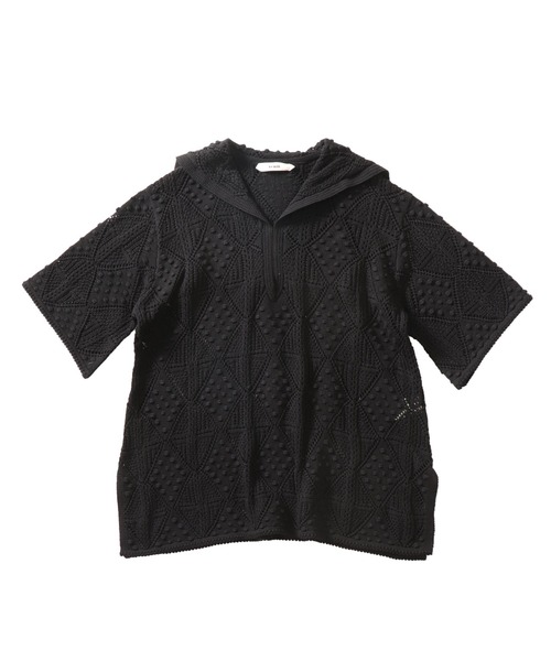 venit（ヴェニット）の「VENIT / popcorn sailor color knit(ポップコーンセーラーカラーニット VEK-7503-A)（ニット/セーター・レディース・ブラック/ブラウン・38）」の2枚目の写真