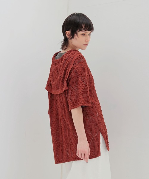 venit（ヴェニット）の「VENIT / popcorn sailor color knit(ポップコーンセーラーカラーニット VEK-7503-A)（ニット/セーター・レディース・ブラック/ブラウン・38）」の4枚目の写真