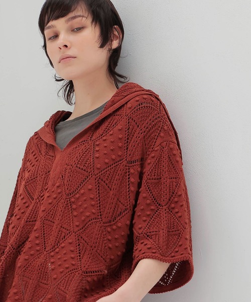 venit（ヴェニット）の「VENIT / popcorn sailor color knit(ポップコーンセーラーカラーニット VEK-7503-A)（ニット/セーター・レディース・ブラック/ブラウン・38）」の6枚目の写真