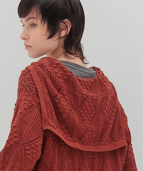 venit（ヴェニット）の「VENIT / popcorn sailor color knit(ポップコーンセーラーカラーニット VEK-7503-A)（ニット/セーター・レディース・ブラック/ブラウン・38）」の7枚目の写真