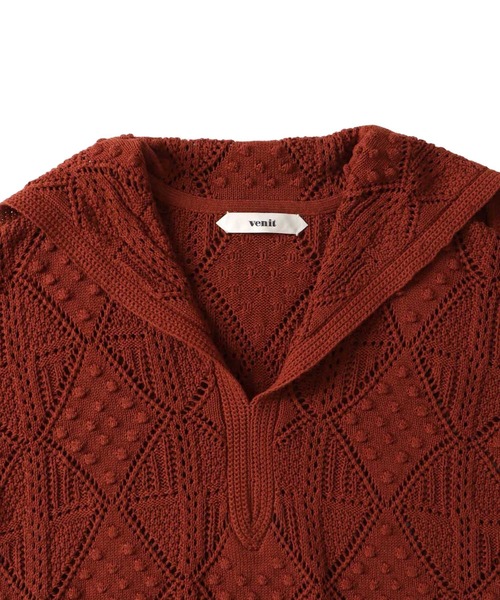 venit（ヴェニット）の「VENIT / popcorn sailor color knit(ポップコーンセーラーカラーニット VEK-7503-A)（ニット/セーター・レディース・ブラック/ブラウン・38）」の12枚目の写真