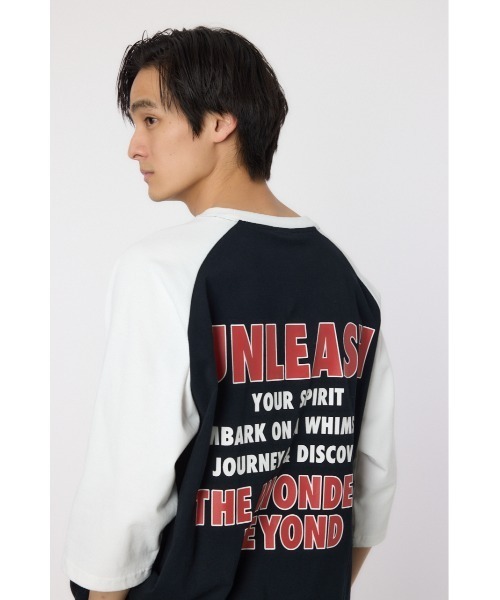 RODEO CROWNS WIDE BOWL（ロデオクラウンズワイドボウル）の「ウィムジー7分袖Tシャツ（Tシャツ/カットソー・メンズ・ライトイエロー/ブラック/ホワイト・MEDIUM/LARGE）」の2枚目の写真