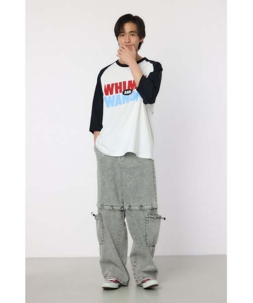 RODEO CROWNS WIDE BOWL（ロデオクラウンズワイドボウル）の「ウィムジー7分袖Tシャツ（Tシャツ/カットソー・メンズ・ライトイエロー/ブラック/ホワイト・MEDIUM/LARGE）」の18枚目の写真