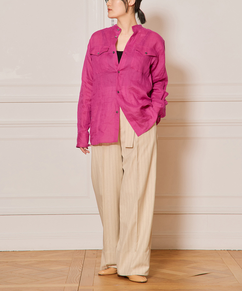 IENA LA BOUCLE（イエナラブークル）の「IENA LA BOUCLE ラミーシアーシャツ（シャツ/ブラウス・レディース・ブラウン/ピンク・FREE）」の19枚目の写真