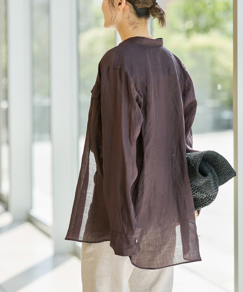 IENA LA BOUCLE（イエナラブークル）の「IENA LA BOUCLE ラミーシアーシャツ（シャツ/ブラウス・レディース・ブラウン/ピンク・FREE）」の22枚目の写真