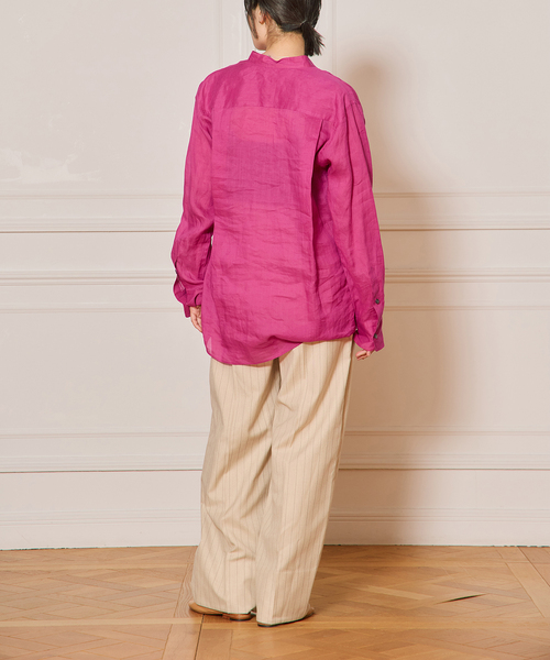 IENA LA BOUCLE（イエナラブークル）の「IENA LA BOUCLE ラミーシアーシャツ（シャツ/ブラウス・レディース・ブラウン/ピンク・FREE）」の4枚目の写真