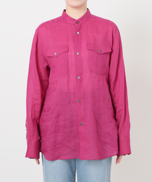 IENA LA BOUCLE（イエナラブークル）の「IENA LA BOUCLE ラミーシアーシャツ（シャツ/ブラウス・レディース・ブラウン/ピンク・FREE）」の6枚目の写真