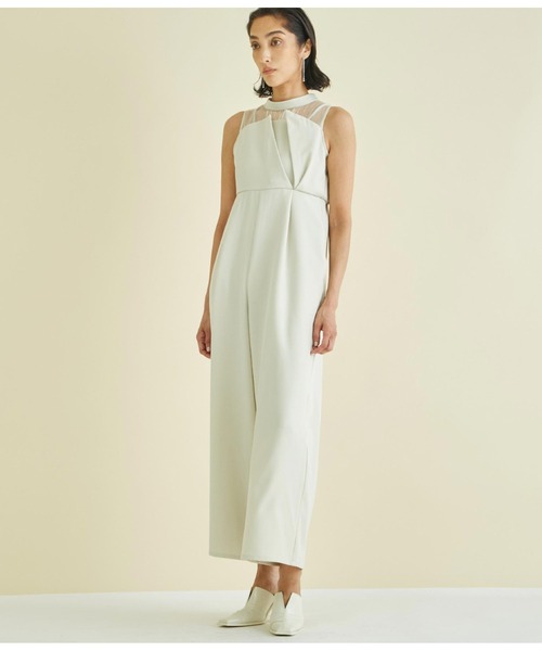 人気完売カラー★ ドッキングオールインワン★モカーキ★新品 セール】【led.tokyo】レースオールインワン（つなぎ