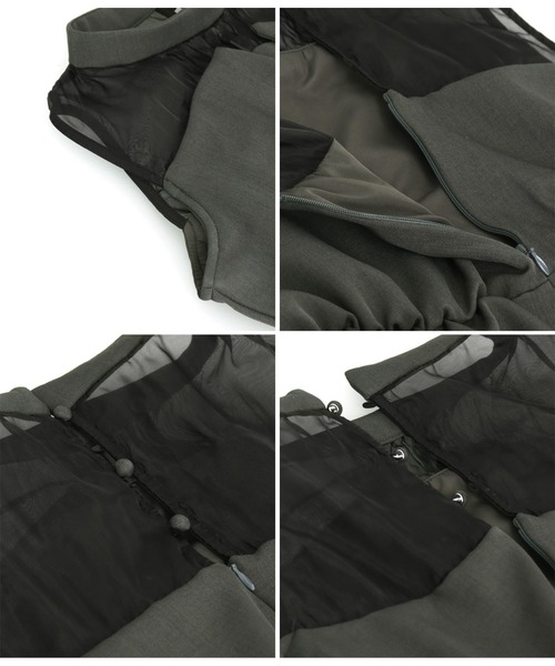 Settimissimo（セッティミッシモ）の「リネンタッチ オーガンジー ドッキング オールインワン（つなぎ/オールインワン・レディース・ダークグレー/アイボリー・FREE）」の16枚目の写真