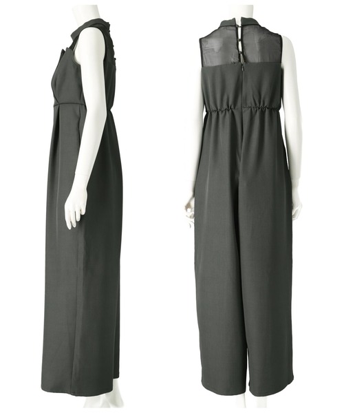 Settimissimo（セッティミッシモ）の「リネンタッチ オーガンジー ドッキング オールインワン（つなぎ/オールインワン・レディース・ダークグレー/アイボリー・FREE）」の20枚目の写真