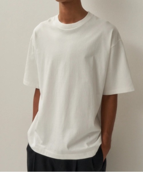 ATON(エイトン)の「ATON (エイトン)FRESCA PLATE | LOOSE FIT T-SHIRT(Tシャツ/カットソー・メンズ・ホワイト/チャコールグレー・4/2/6)」の3枚目の写真