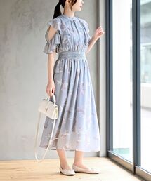 ラッフルスリーブワンピース