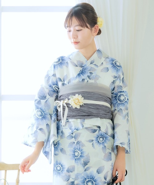 浴衣 菊花 二部式セパレートにご希望 （追加費用無しです） IEDIT 着付けいらずでさっと着られる 大人の粋な二部式