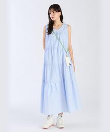To b. by agnes b.　ワンピース　ブルー コットンフラワーレースワンピース ｜To b. by agnès b