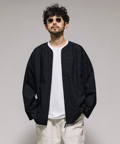 HINSON(ヒンソン)の「HINSON/ヒンソン フルジップカーディガン ロングスリーブシャツ/ブロード(シャツ/ブラウス・メンズ・その他13/ブラック/サックスブルー/グレー・MEDIUM/LARGE)」の2枚目の写真