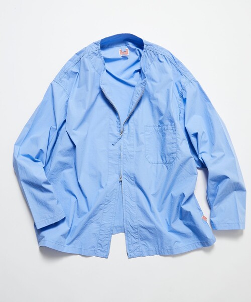 HINSON(ヒンソン)の「HINSON/ヒンソン フルジップカーディガン ロングスリーブシャツ/ブロード(シャツ/ブラウス・メンズ・その他13/ブラック/サックスブルー/グレー・MEDIUM/LARGE)」の14枚目の写真