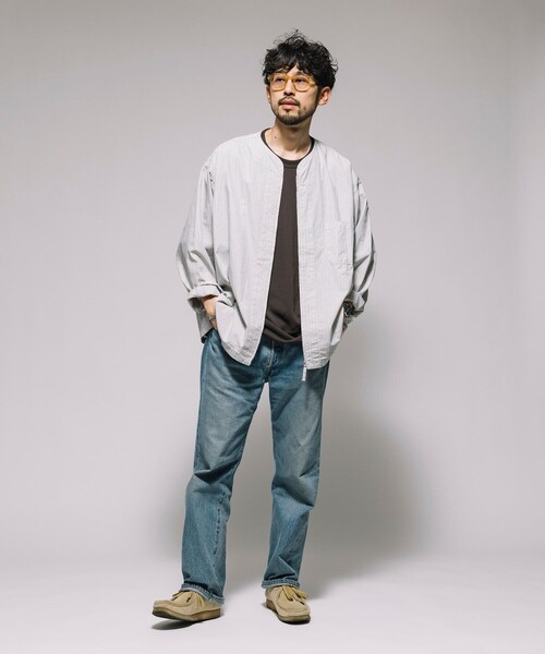 HINSON(ヒンソン)の「HINSON/ヒンソン フルジップカーディガン ロングスリーブシャツ/ブロード(シャツ/ブラウス・メンズ・その他13/ブラック/サックスブルー/グレー・MEDIUM/LARGE)」の18枚目の写真