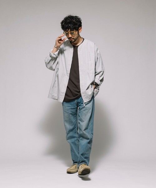 HINSON(ヒンソン)の「HINSON/ヒンソン フルジップカーディガン ロングスリーブシャツ/ブロード(シャツ/ブラウス・メンズ・その他13/ブラック/サックスブルー/グレー・MEDIUM/LARGE)」の19枚目の写真