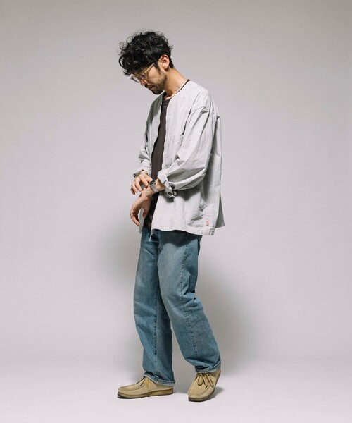 HINSON(ヒンソン)の「HINSON/ヒンソン フルジップカーディガン ロングスリーブシャツ/ブロード(シャツ/ブラウス・メンズ・その他13/ブラック/サックスブルー/グレー・MEDIUM/LARGE)」の20枚目の写真
