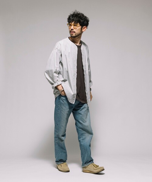 HINSON(ヒンソン)の「HINSON/ヒンソン フルジップカーディガン ロングスリーブシャツ/ブロード(シャツ/ブラウス・メンズ・その他13/ブラック/サックスブルー/グレー・MEDIUM/LARGE)」の21枚目の写真
