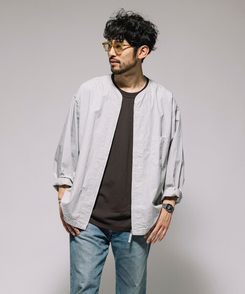 HINSON(ヒンソン)の「HINSON/ヒンソン フルジップカーディガン ロングスリーブシャツ/ブロード(シャツ/ブラウス・メンズ・その他13/ブラック/サックスブルー/グレー・MEDIUM/LARGE)」の22枚目の写真