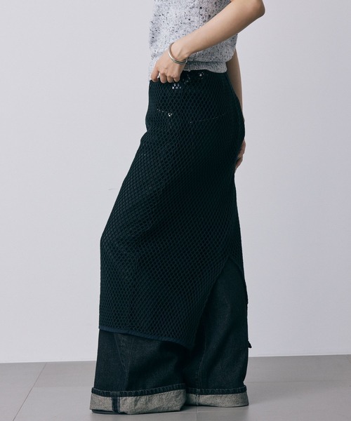 ＋81BRANCA（ハチイチブランカ）の「【81BRANCA】BIGメッシュスカート（スカート・レディース・ブラック・フリー）」の5枚目の写真