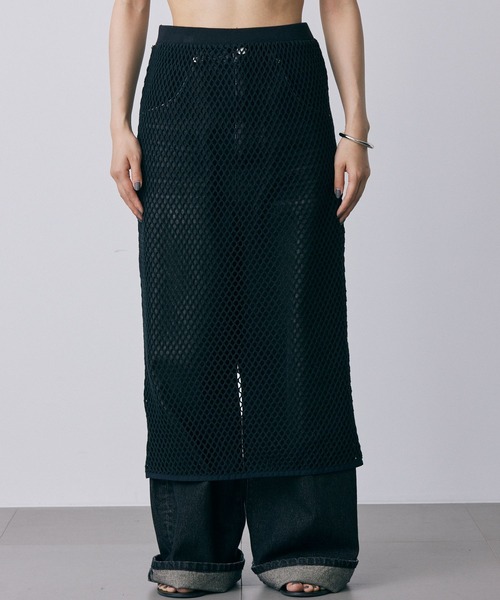 ＋81BRANCA（ハチイチブランカ）の「【81BRANCA】BIGメッシュスカート（スカート・レディース・ブラック・フリー）」の7枚目の写真