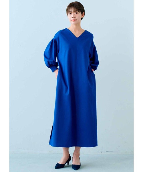 IEDIT(イディット)の「野々村友紀子さん×IEDIT A面・B面どっちを着てもイイ女!どこに着ていっても間違いないワンピース(ワンピース・レディース・ダークグレー/コバルトブルー・M/L/LL/3L/MP)」の1枚目の写真