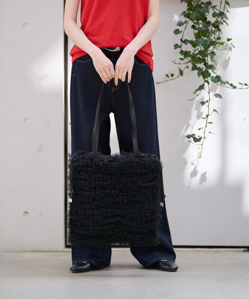 Ampersand（アンパサンド）の「【Ampersand / アンパサンド】Tulle frill bag/ME-23091/チュールフリルバッグ/チュール/トートバッグ【WEB限定】（ショルダーバッグ・レディース・アイボリー/ブラウン/ブラック/ピンク・フリー）」の10枚目の写真