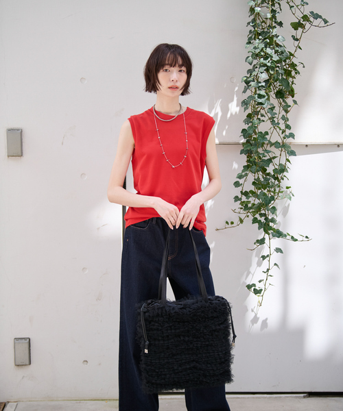 Ampersand（アンパサンド）の「【Ampersand / アンパサンド】Tulle frill bag/ME-23091/チュールフリルバッグ/チュール/トートバッグ【WEB限定】（ショルダーバッグ・レディース・アイボリー/ブラウン/ブラック/ピンク・フリー）」の12枚目の写真