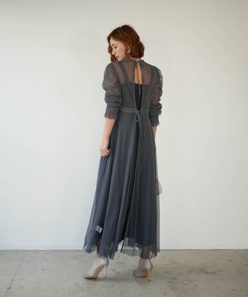 My shawty(マイシャウティー)の「dot tule set dress(ドレス・レディース・アッシュブラウン/ブルー・FREE)」の6枚目の写真
