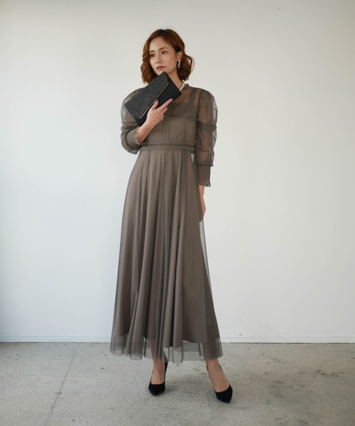My shawty(マイシャウティー)の「dot tule set dress(ドレス・レディース・アッシュブラウン/ブルー・FREE)」の11枚目の写真