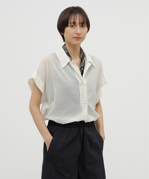 OUTLINE SPOT SILKシャツシルク100 マーガレットハウエル MARGARET HOWELL/OUTLINE SPOT SILK ONE PIECE(GRAY)