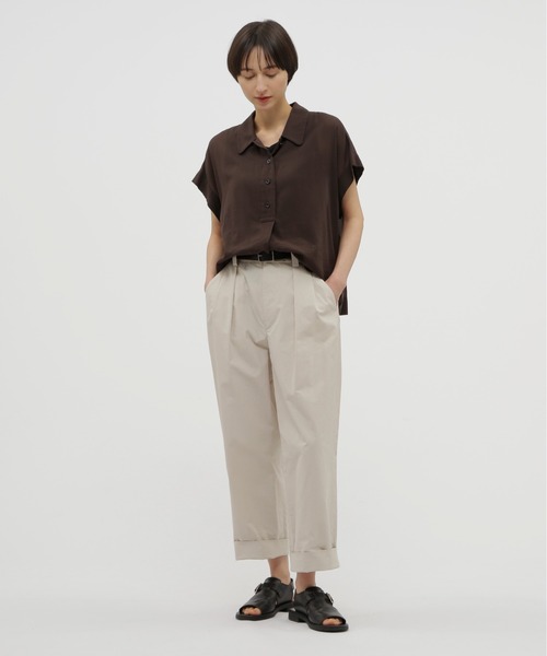 MARGARET HOWELL（マーガレットハウエル）の「COTTON CHIFFON（シャツ/ブラウス・レディース・アイボリー/ライトブルー/ブラウン・2/1）」の5枚目の写真