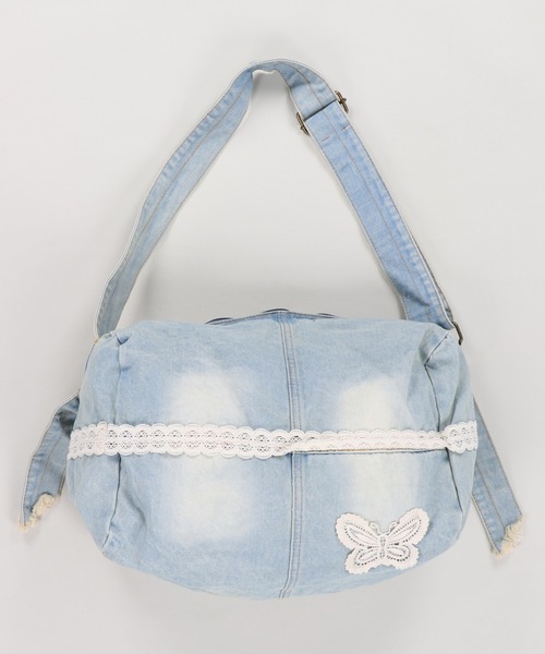 SPINNS(スピンズ)の「デニムショルダーバッグ/レースバタフライ/NEO森ガール(ショルダーバッグ・レディース・ライトブルー/インディゴブルー・ONESIZE)」の10枚目の写真