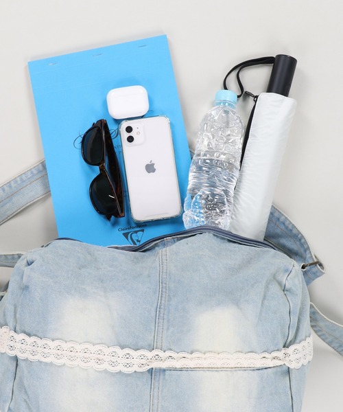 SPINNS(スピンズ)の「デニムショルダーバッグ/レースバタフライ/NEO森ガール(ショルダーバッグ・レディース・ライトブルー/インディゴブルー・ONESIZE)」の12枚目の写真