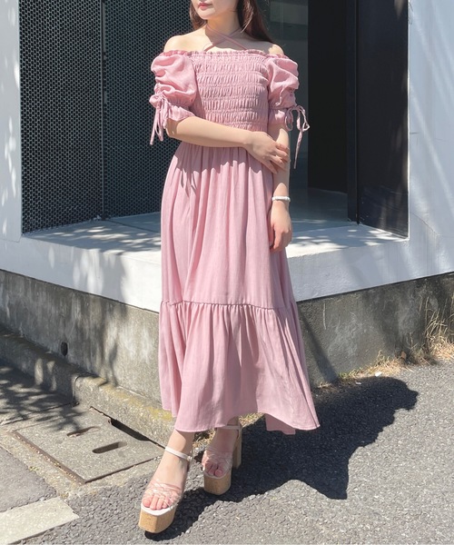 美品♡CanCam×石川 恋さんコラボ♡楊柳シャーリングワンピース 楊柳シャーリングワンピース – PARK by one way（パークバイ