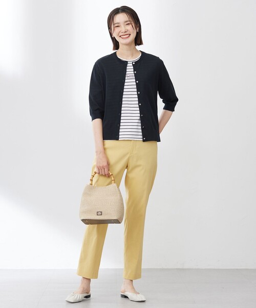 J.PRESS(ジェイプレス)の「【洗える・抗菌防臭】COTTON ACETATE DRY クルーネック カーディガン(カーディガン/ボレロ・レディース・ピンク系/イエロー系/ライトグレー系/ネイビー系・LARGE/MEDIUM)」の10枚目の写真