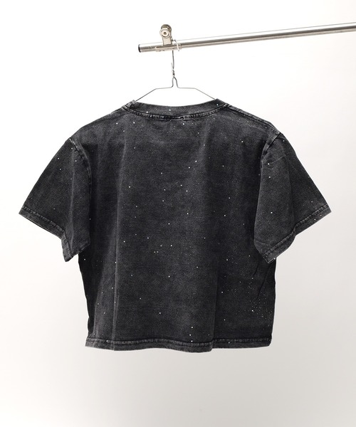 DEVICE(デバイス)の「ショート丈 ラメ ピグメントTシャツ(Tシャツ/カットソー・レディース・ブラック系その他/ブラック系その他2/ブラック・FREE)」の4枚目の写真