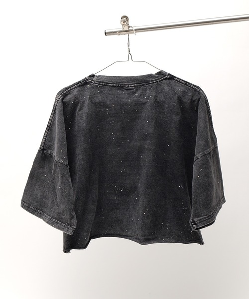 DEVICE(デバイス)の「ショート丈 ラメ ピグメントTシャツ(Tシャツ/カットソー・レディース・ブラック系その他/ブラック系その他2/ブラック・FREE)」の5枚目の写真