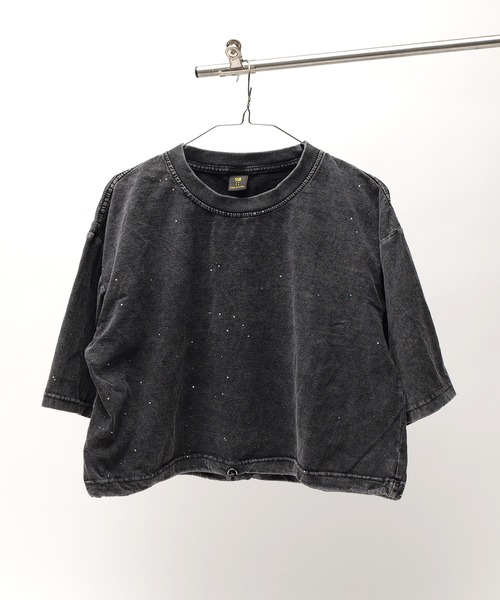 DEVICE(デバイス)の「ショート丈 ラメ ピグメントTシャツ(Tシャツ/カットソー・レディース・ブラック系その他/ブラック系その他2/ブラック・FREE)」の6枚目の写真