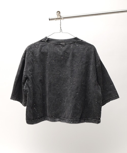 DEVICE(デバイス)の「ショート丈 ラメ ピグメントTシャツ(Tシャツ/カットソー・レディース・ブラック系その他/ブラック系その他2/ブラック・FREE)」の7枚目の写真