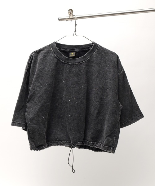 DEVICE(デバイス)の「ショート丈 ラメ ピグメントTシャツ(Tシャツ/カットソー・レディース・ブラック系その他/ブラック系その他2/ブラック・FREE)」の15枚目の写真